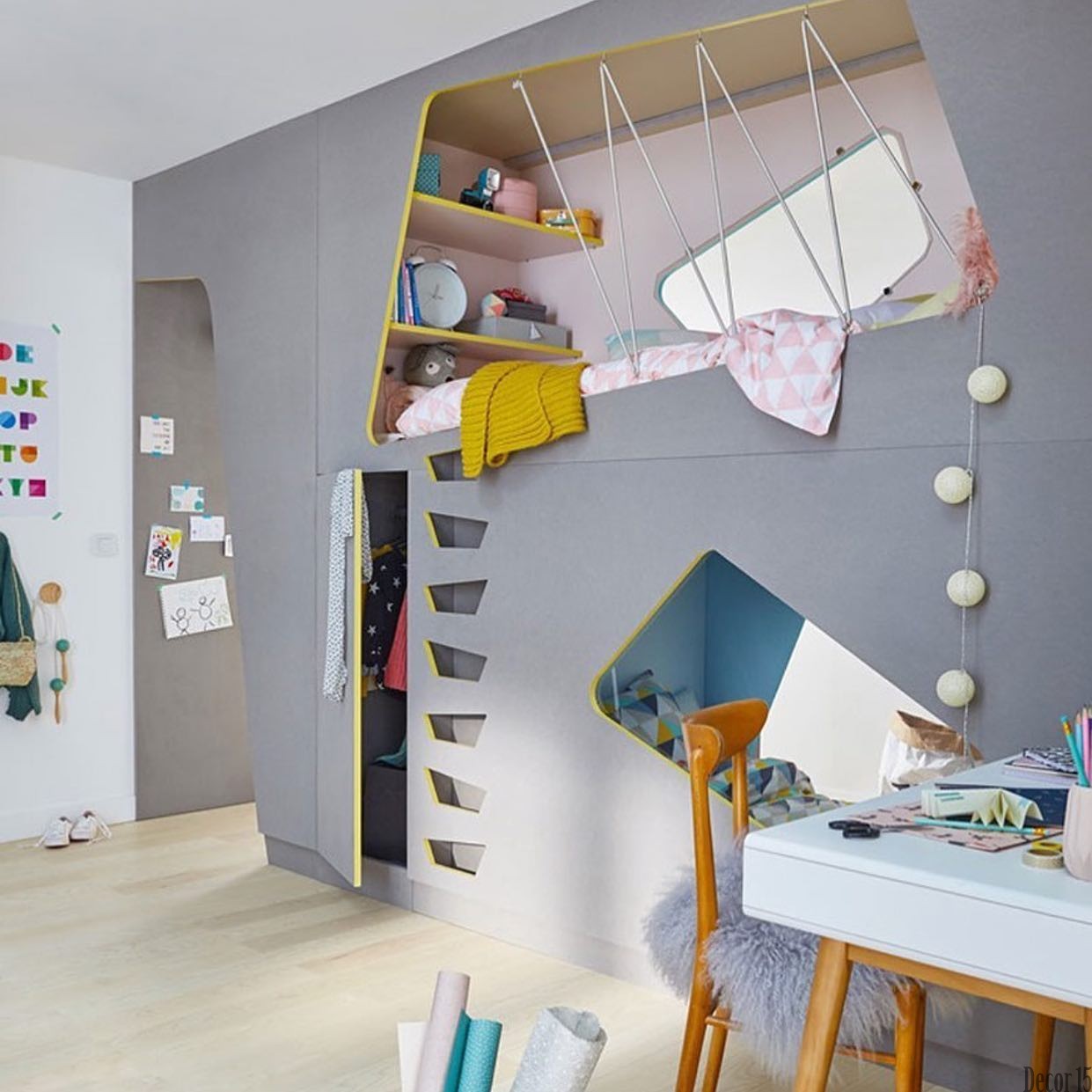 kids' room idea with bunk bed