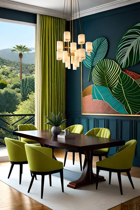 natural dining room decor idea 2024