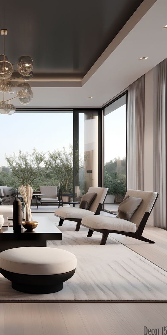 american style minimalist living room decor idea 2024