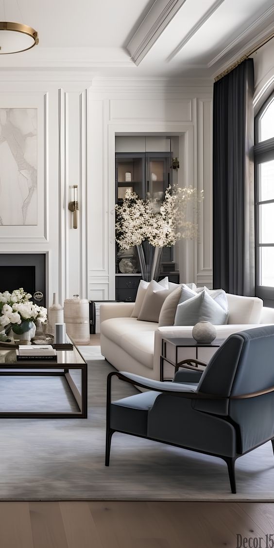classic living room decor idea 2024