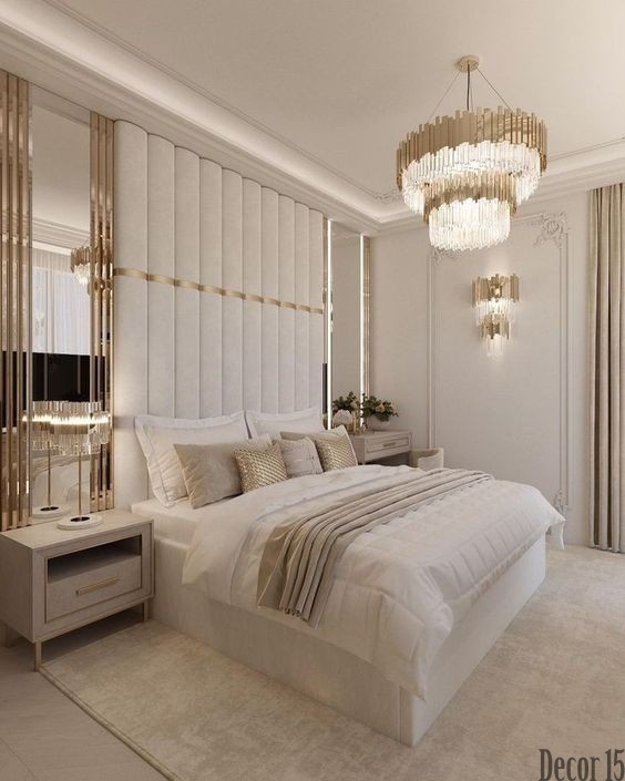 modern luxury interior white bedroom
